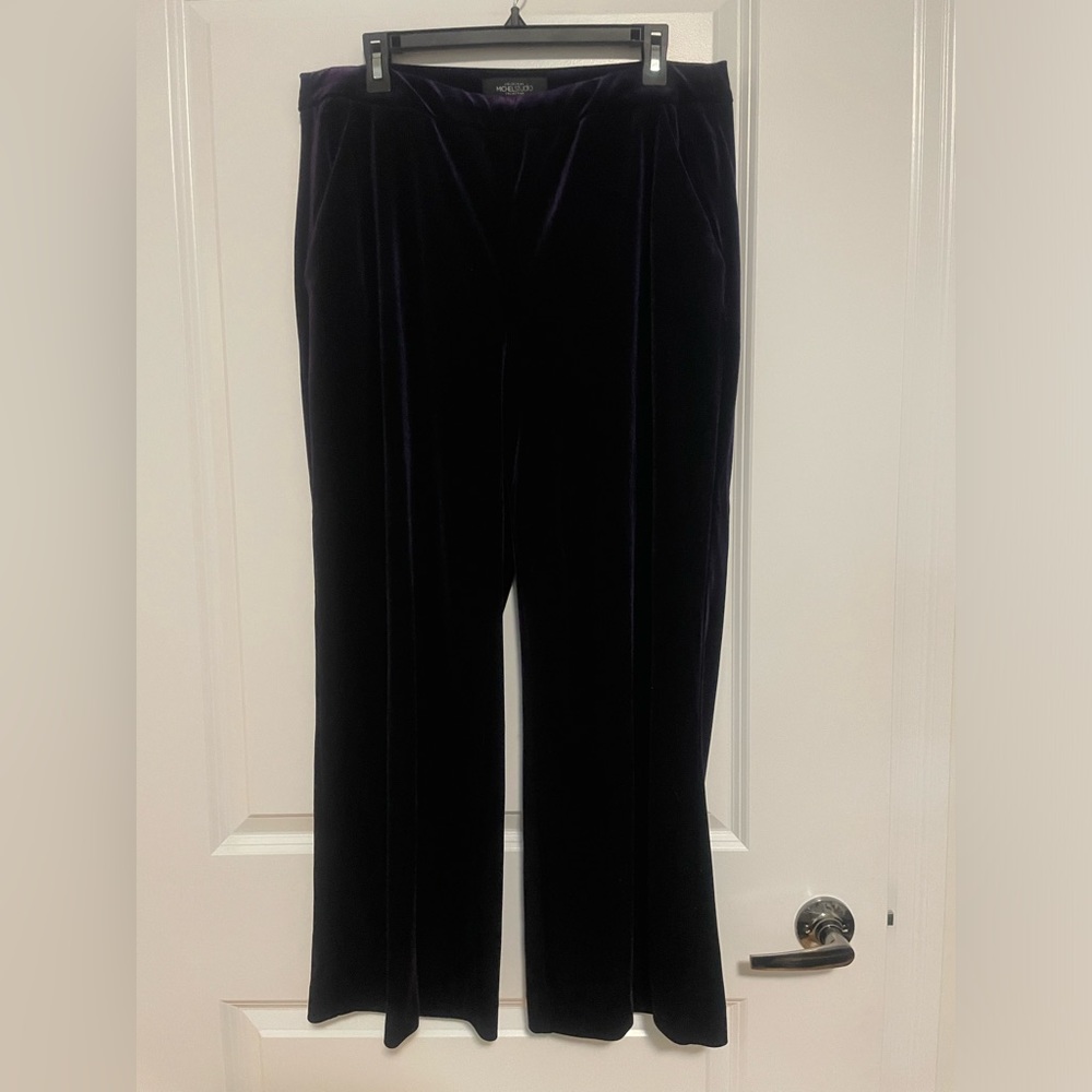 MICHEL STUDIO beautiful velvet purple wide leg pants! Size 12